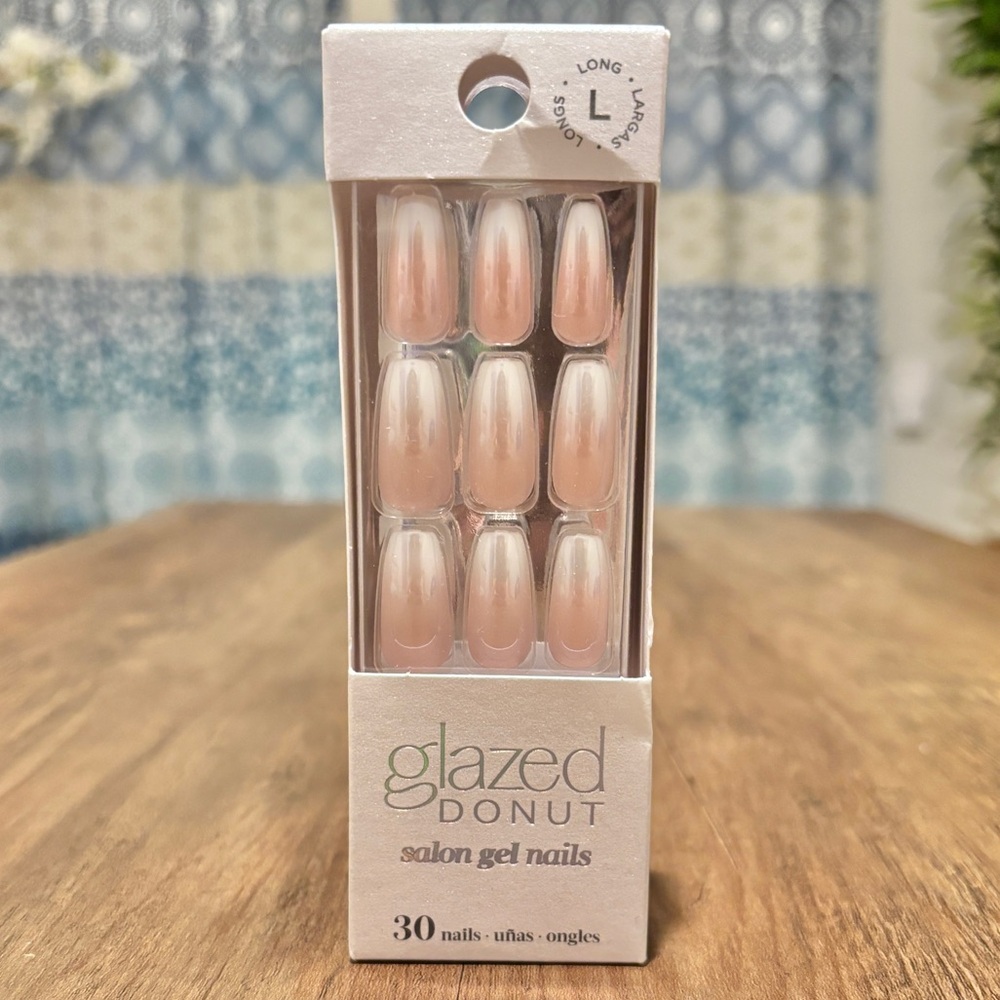 Nailbliss Glazed Donut Rosewater Glaze Long L Coffin Glue Not Included